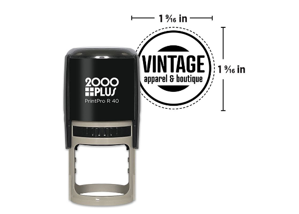 Custom Logo Stamp |  2000 Plus® PrintPro™ R40 Self-Inking Round Stamp
