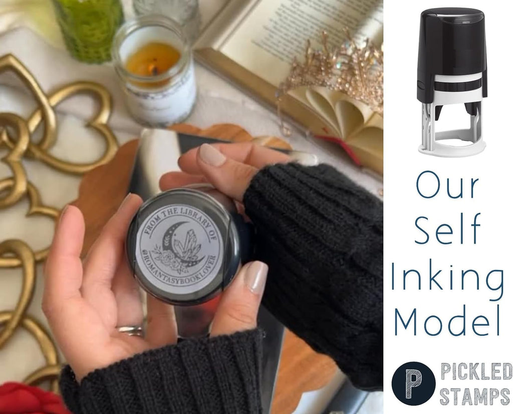 Personalized Book Self Ink Stamp - Crystal