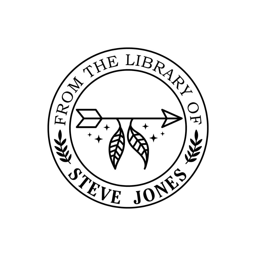 Arrow Leafs Library Book Stamp