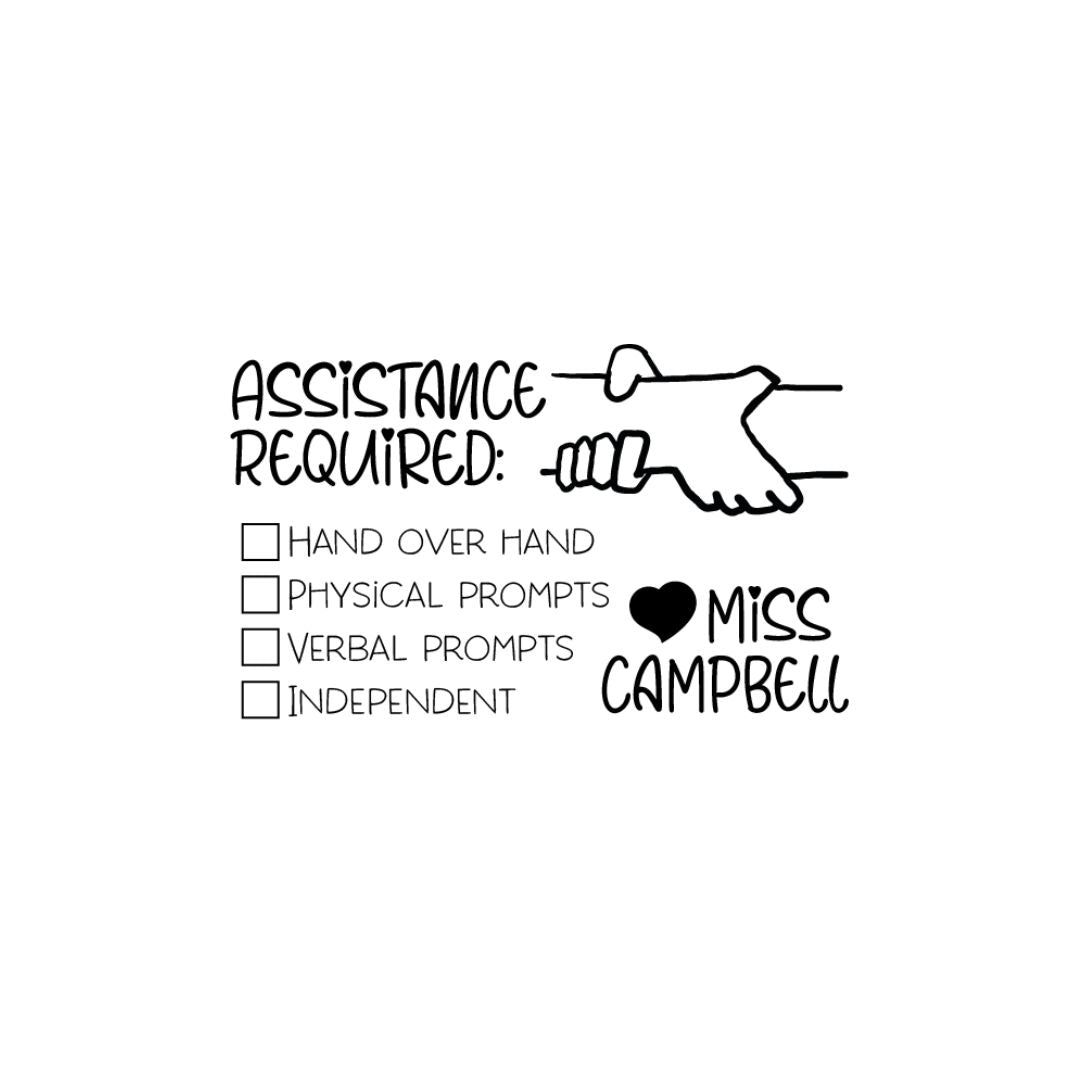 Assistance Rectangle Teacher Stamp