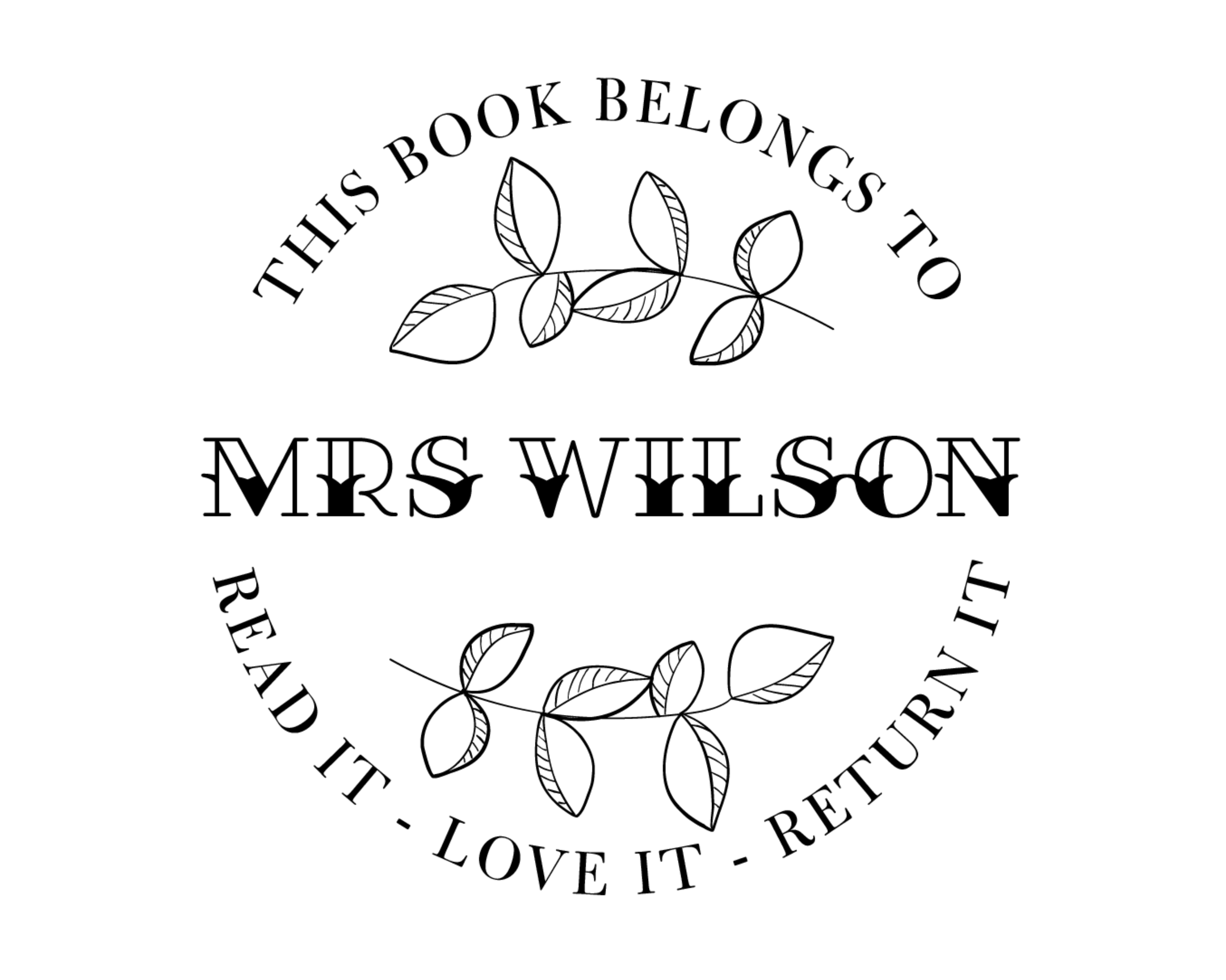 Personalized Book Stamp Wood Handle - BESW-19