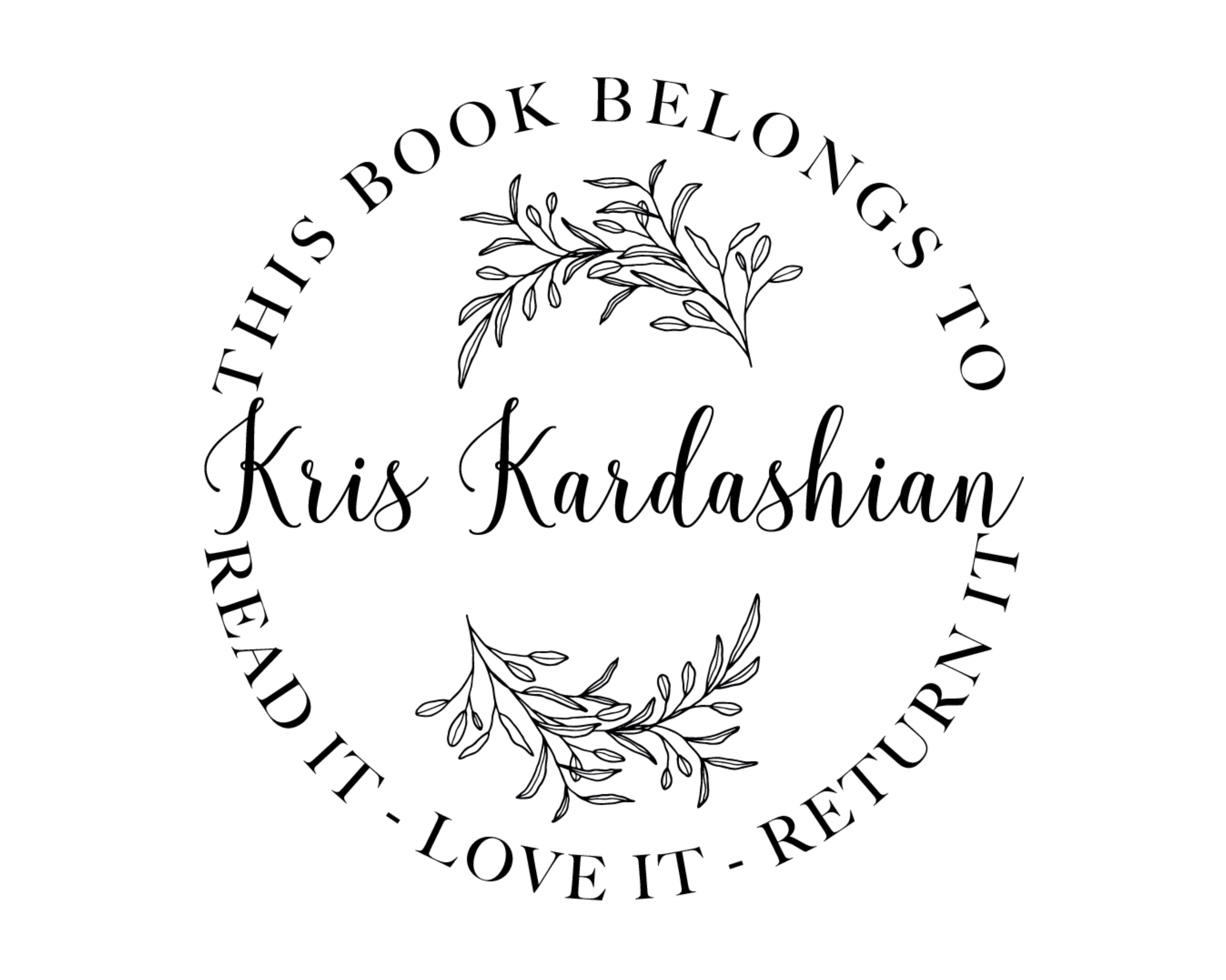 Personalized Book Stamp Wood Handle - BESW-27