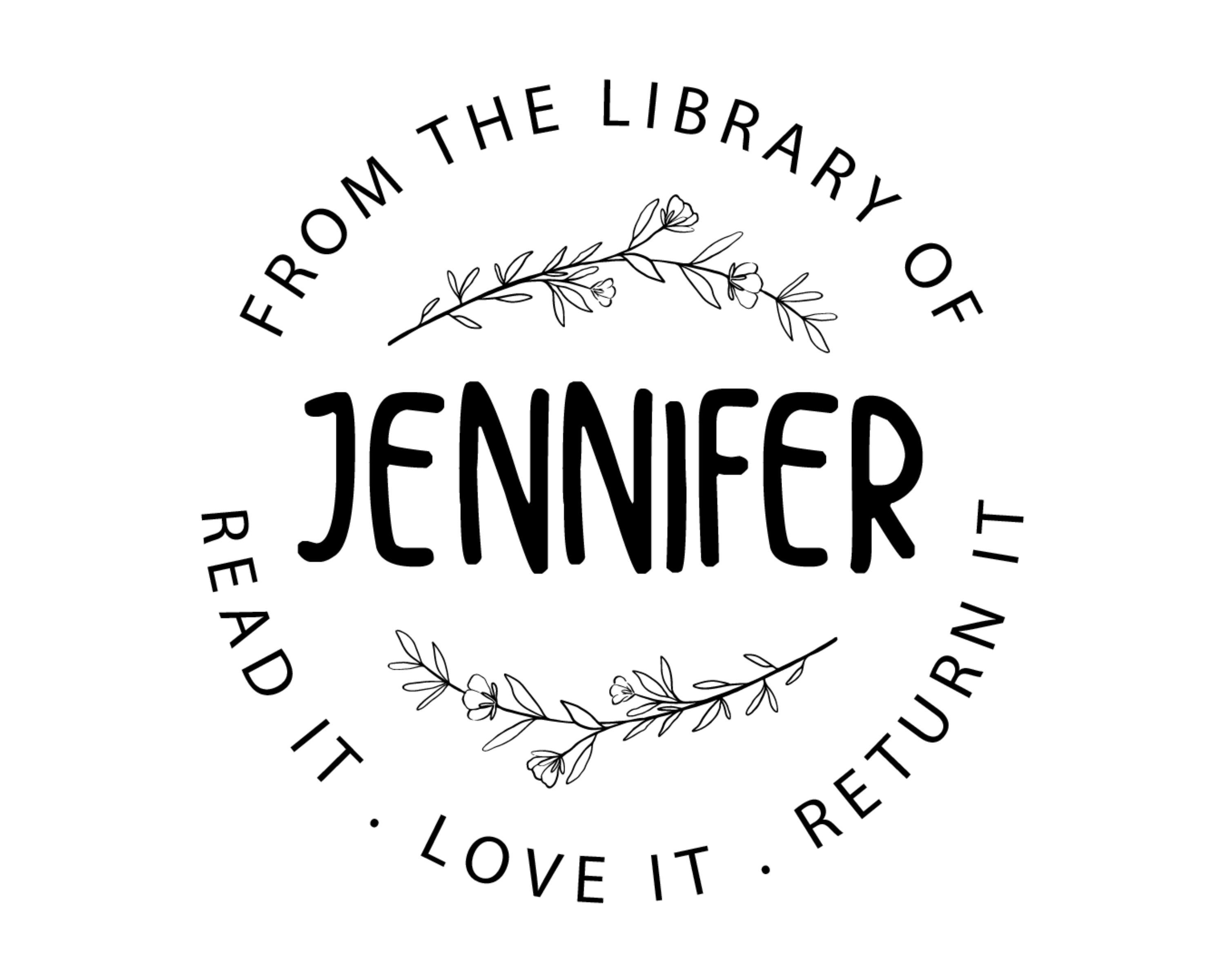 Personalized Book Stamp Wood Handle - BESW-28