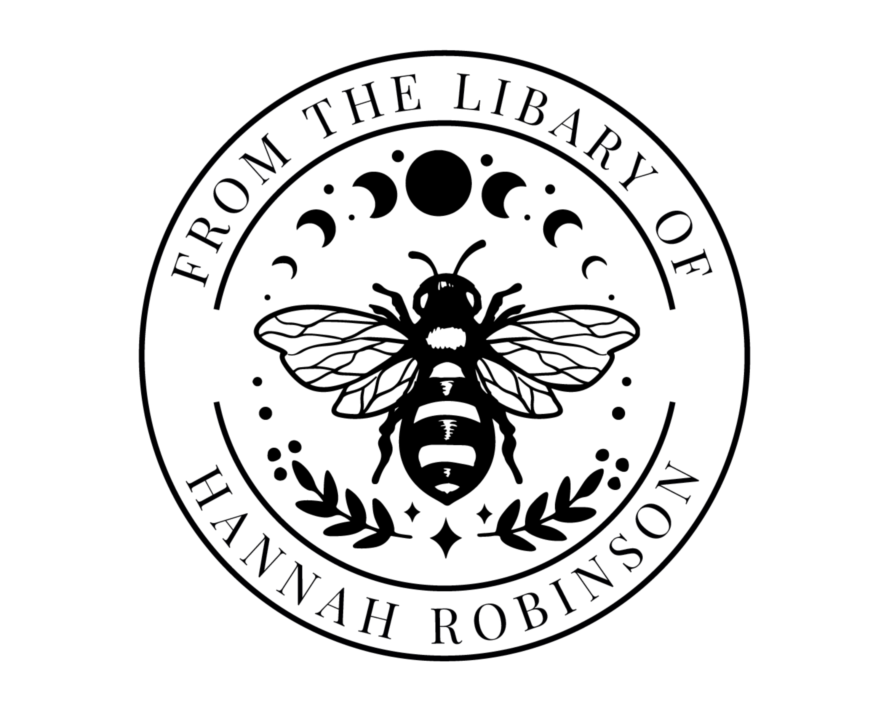 Personalized Book Stamp Self Inking - Bee And Moon