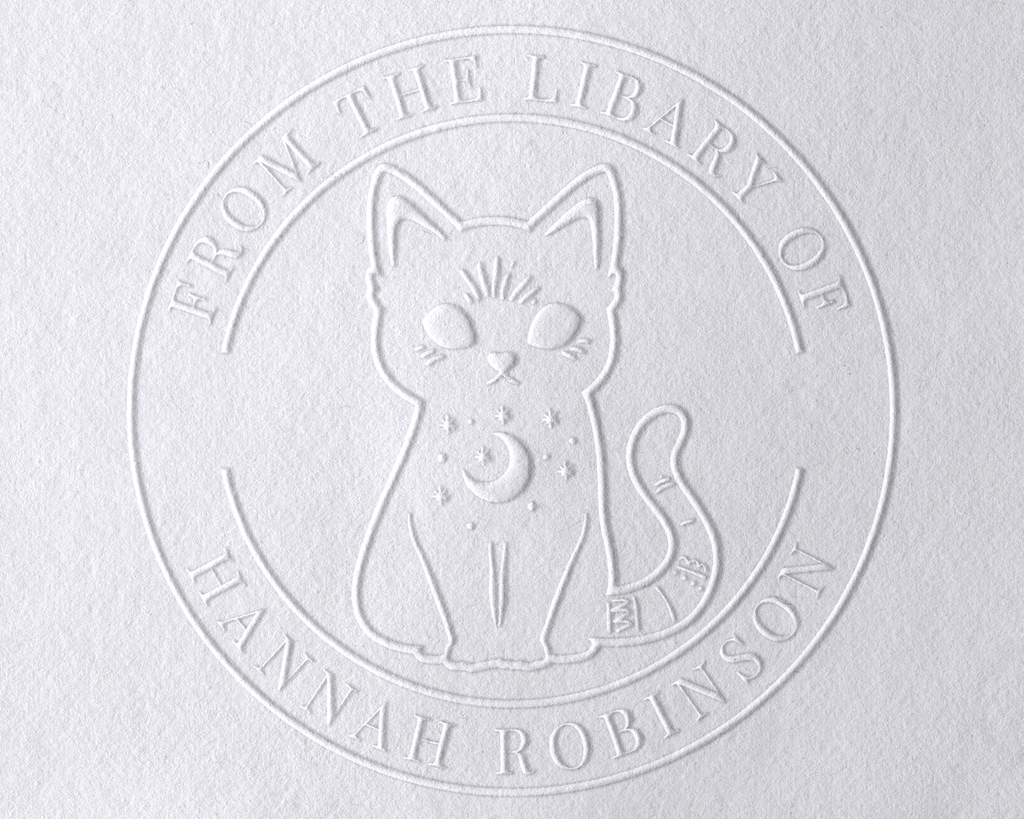Personalized Book Embosser - Black Cat