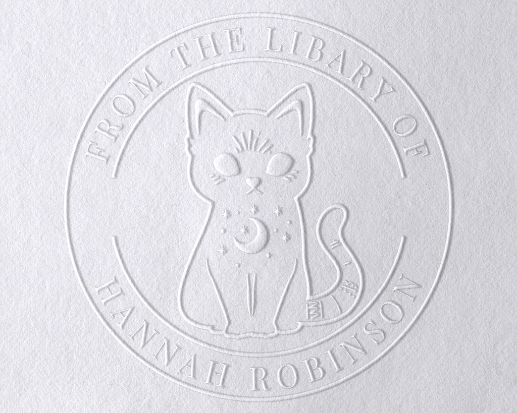 Black Cat Personalized Book Embosser
