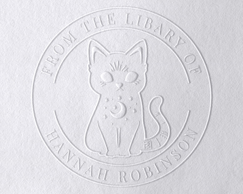 Personalized Book Embosser - Black Cat