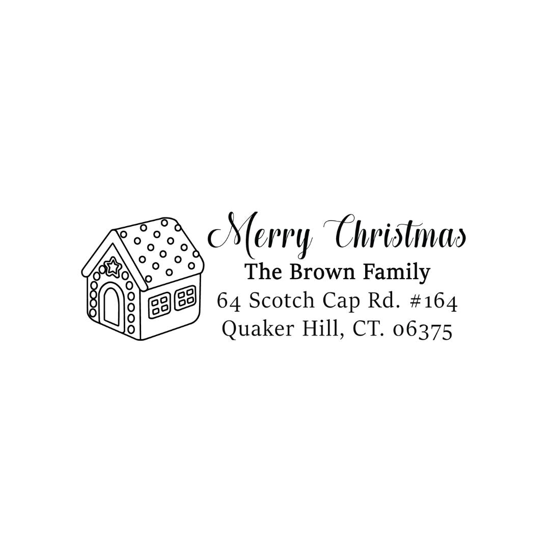 Brown Family Christmas Address Stamp