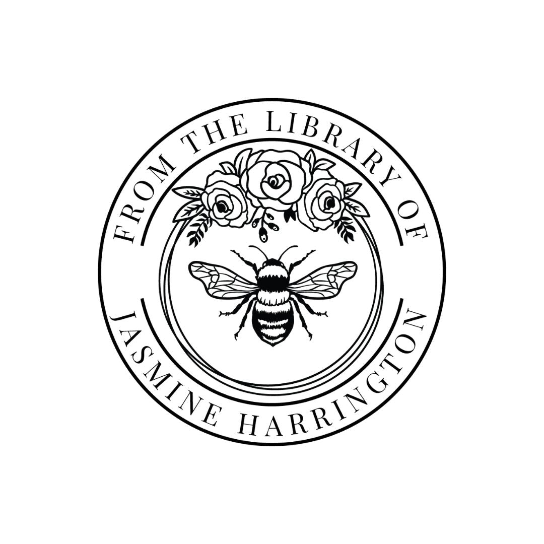 Bumblebee Roses Library Book Stamp