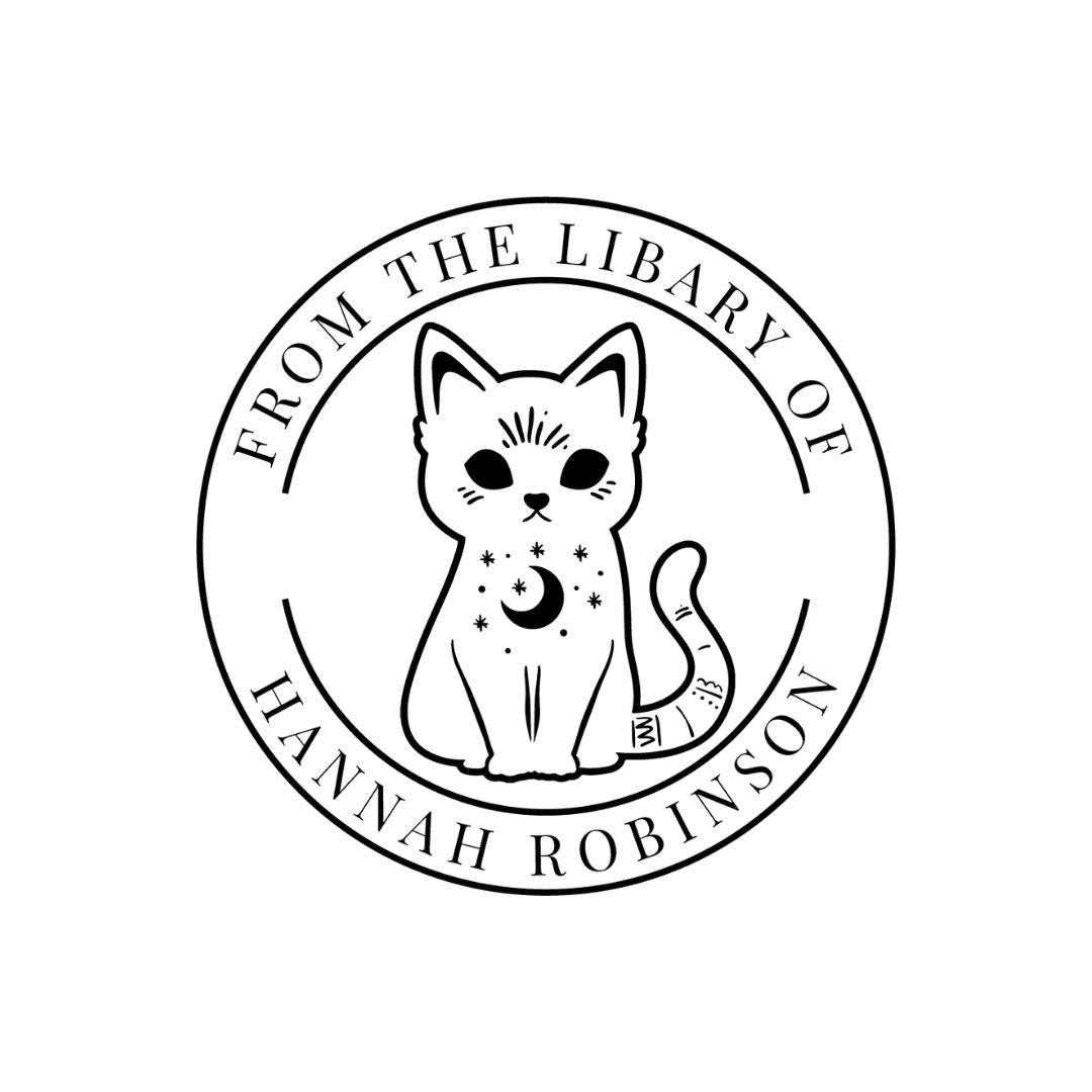 Cat Style Hannah Library Book Stamp