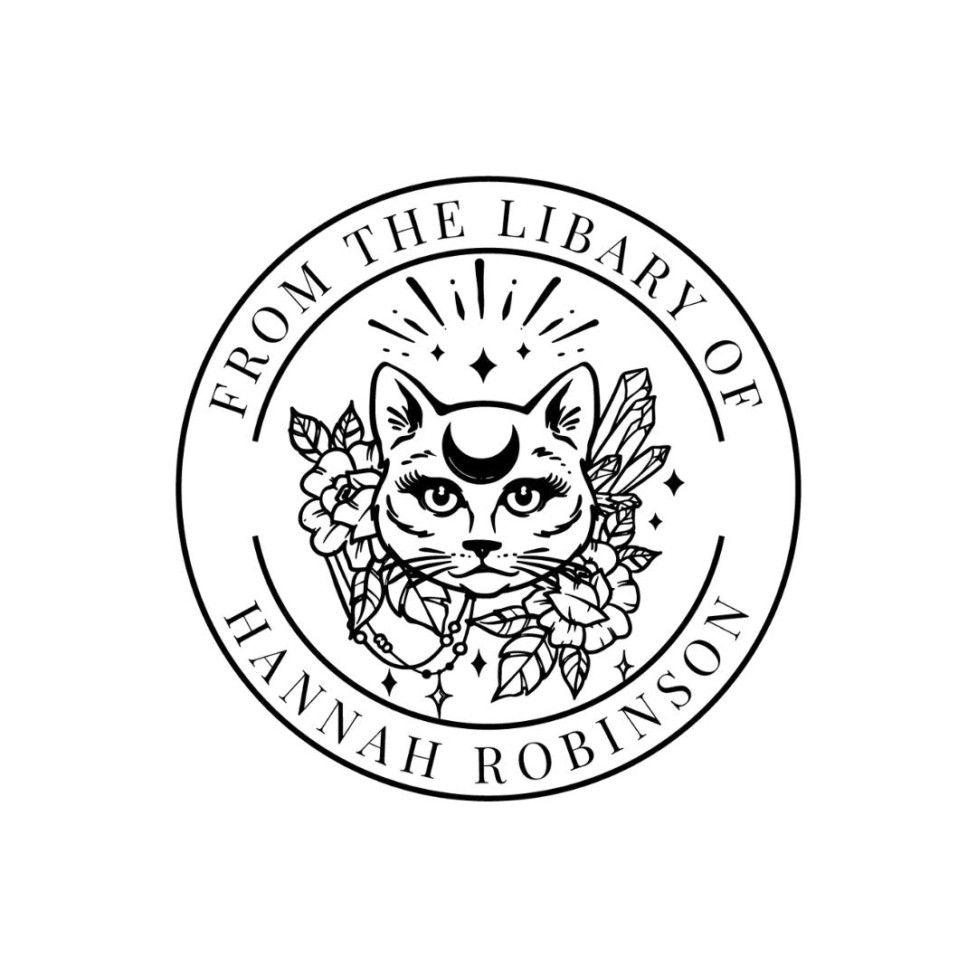 Cat Whiskers Library Book Stamp