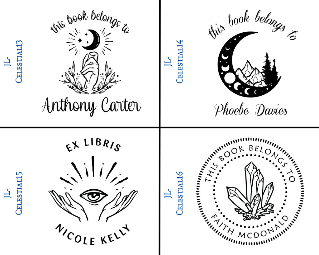 Celestial Wooden Book Stamps