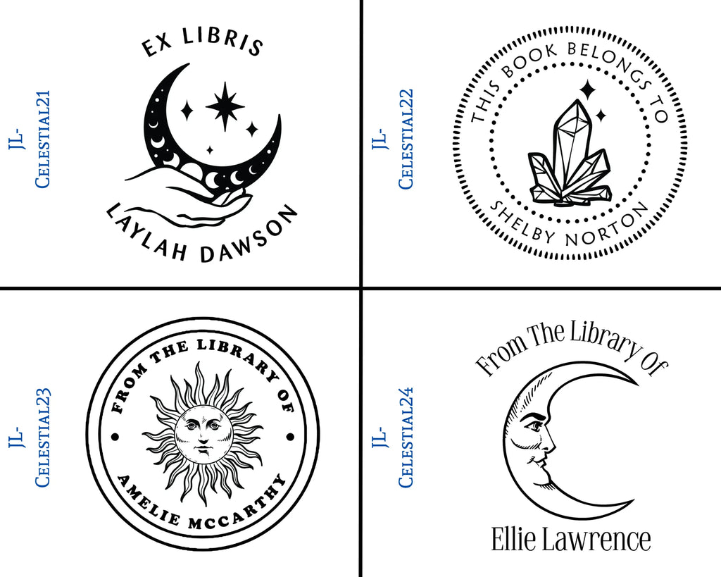 Celestial Wooden Book Stamps