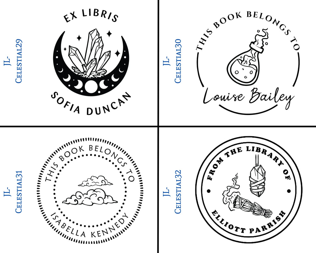 Celestial Wooden Book Stamps