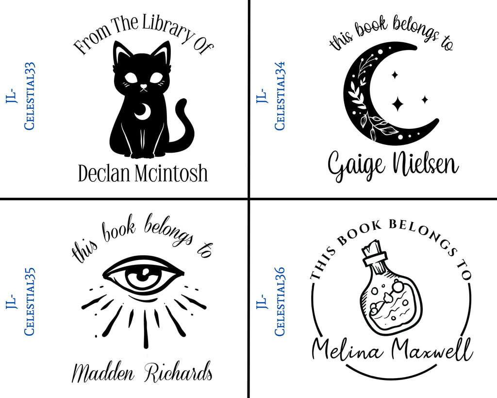 Celestial Wooden Book Stamps