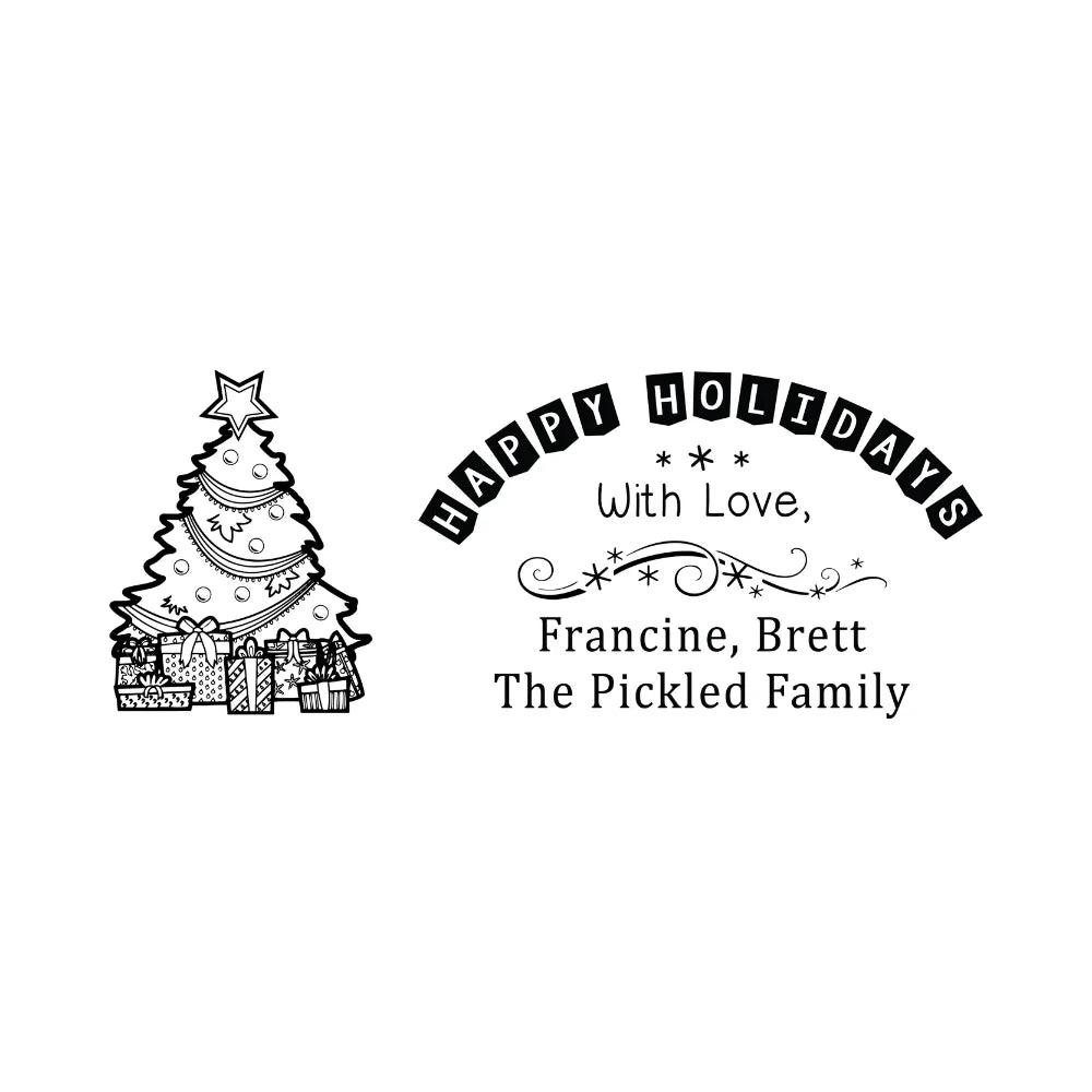 Wood Handle Christmas Address Stamps