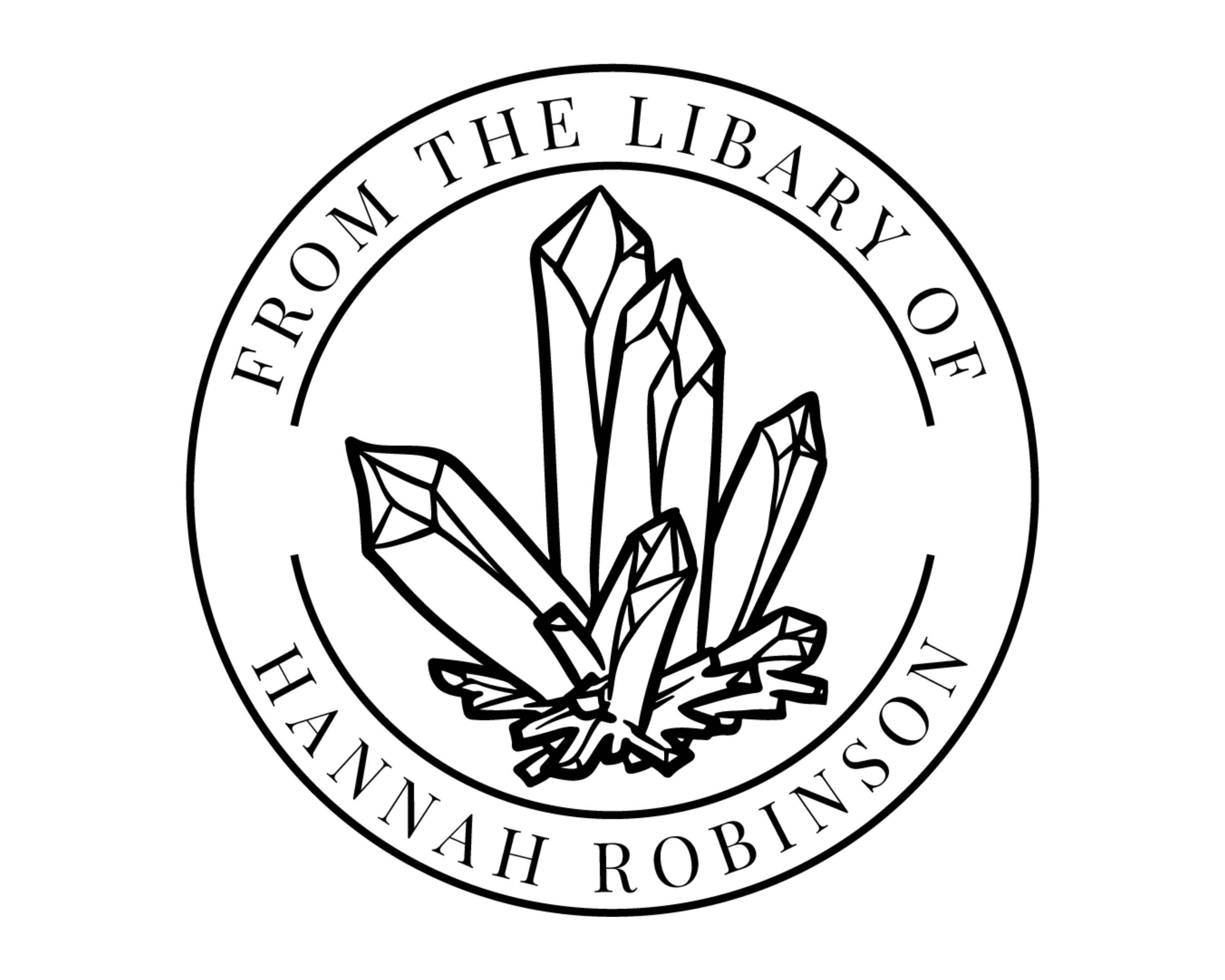 Personalized Book Stamp Self Inking - Crystal Moon