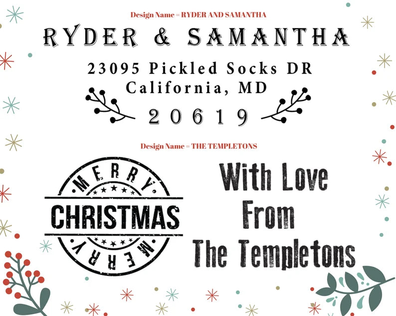 Self Inking Christmas Address Stamps