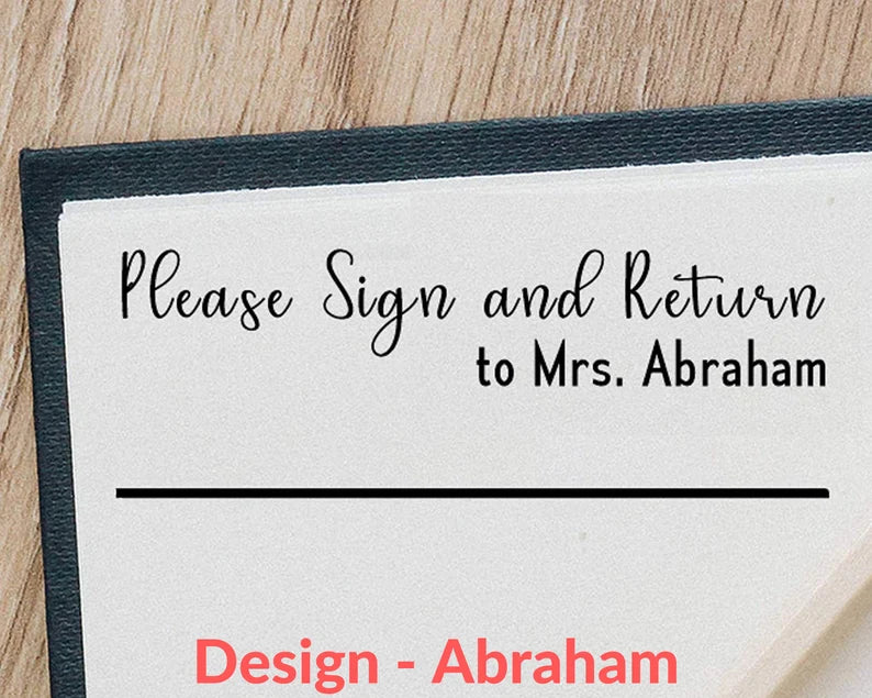 Wood Handle Teacher Sign and Return Stamps