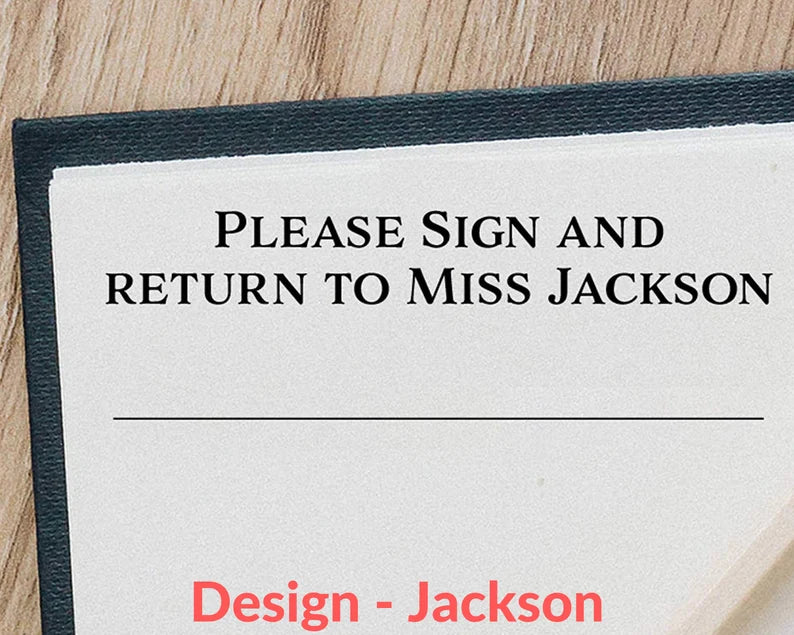 Wood Handle Teacher Sign and Return Stamps