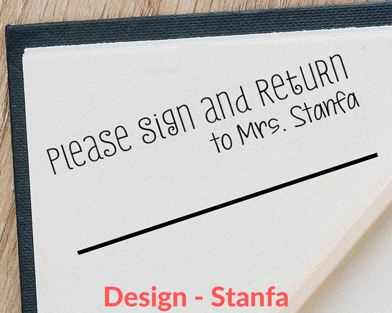 Wood Handle Teacher Sign and Return Stamps