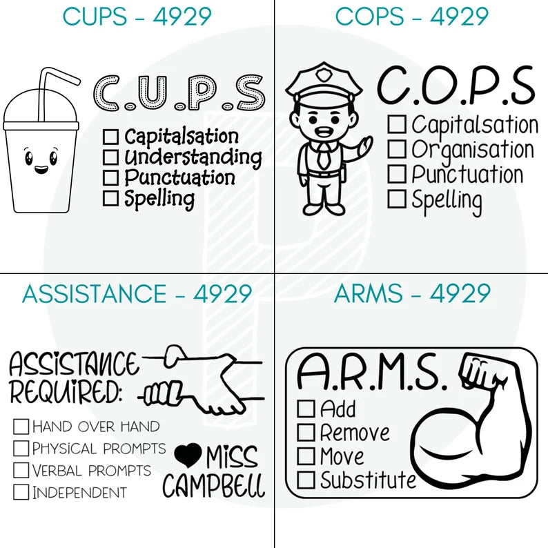 Wood Handle Teacher Stamp | Checklist