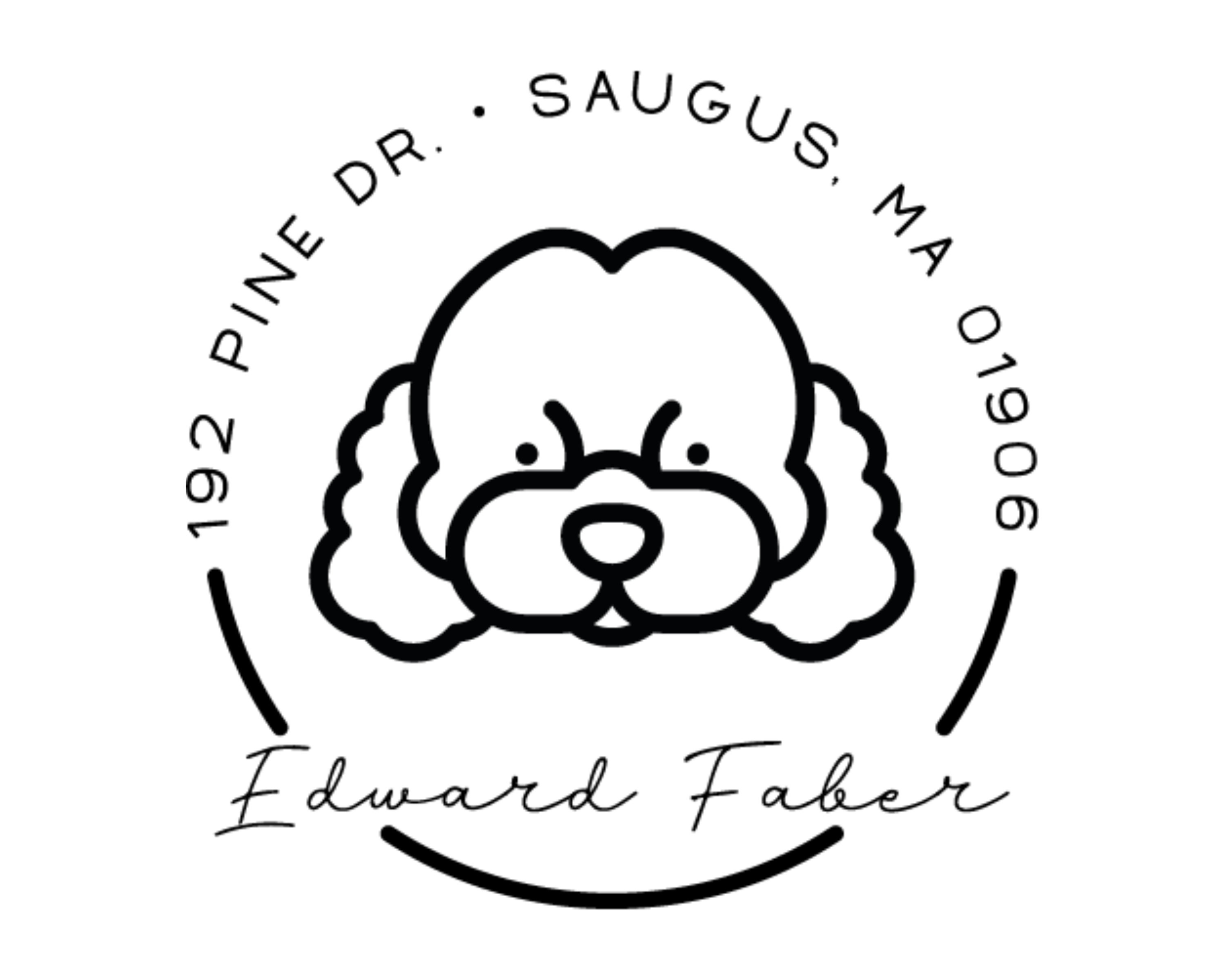Personalized Book Self Ink Stamp - DOGRND-Poodle