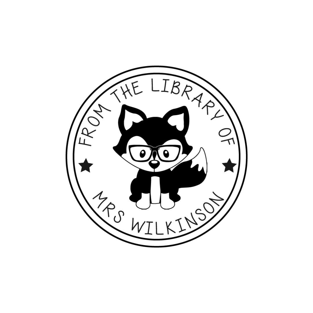 Dark Fox Library Book Stamp