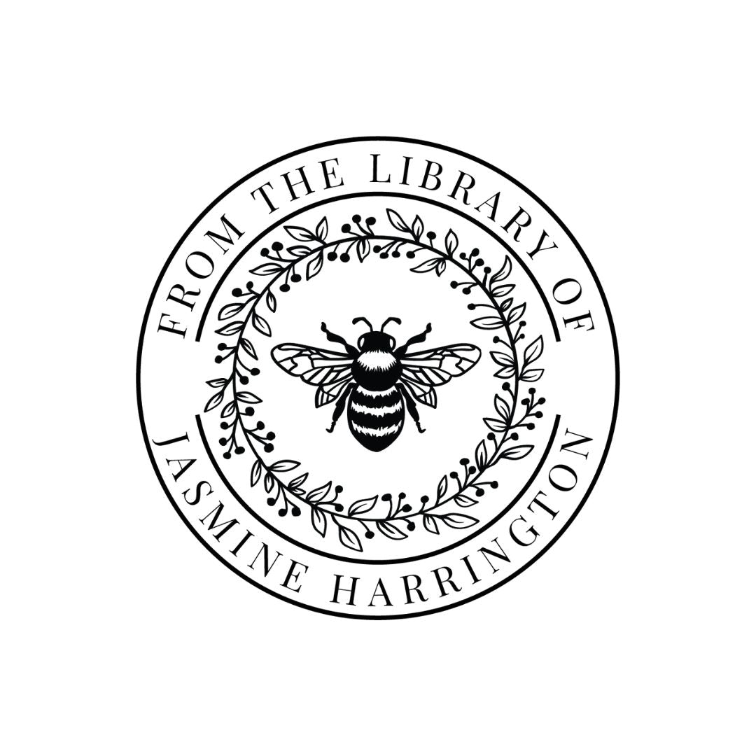 Dark Shade Bumblebee Library Book Stamp