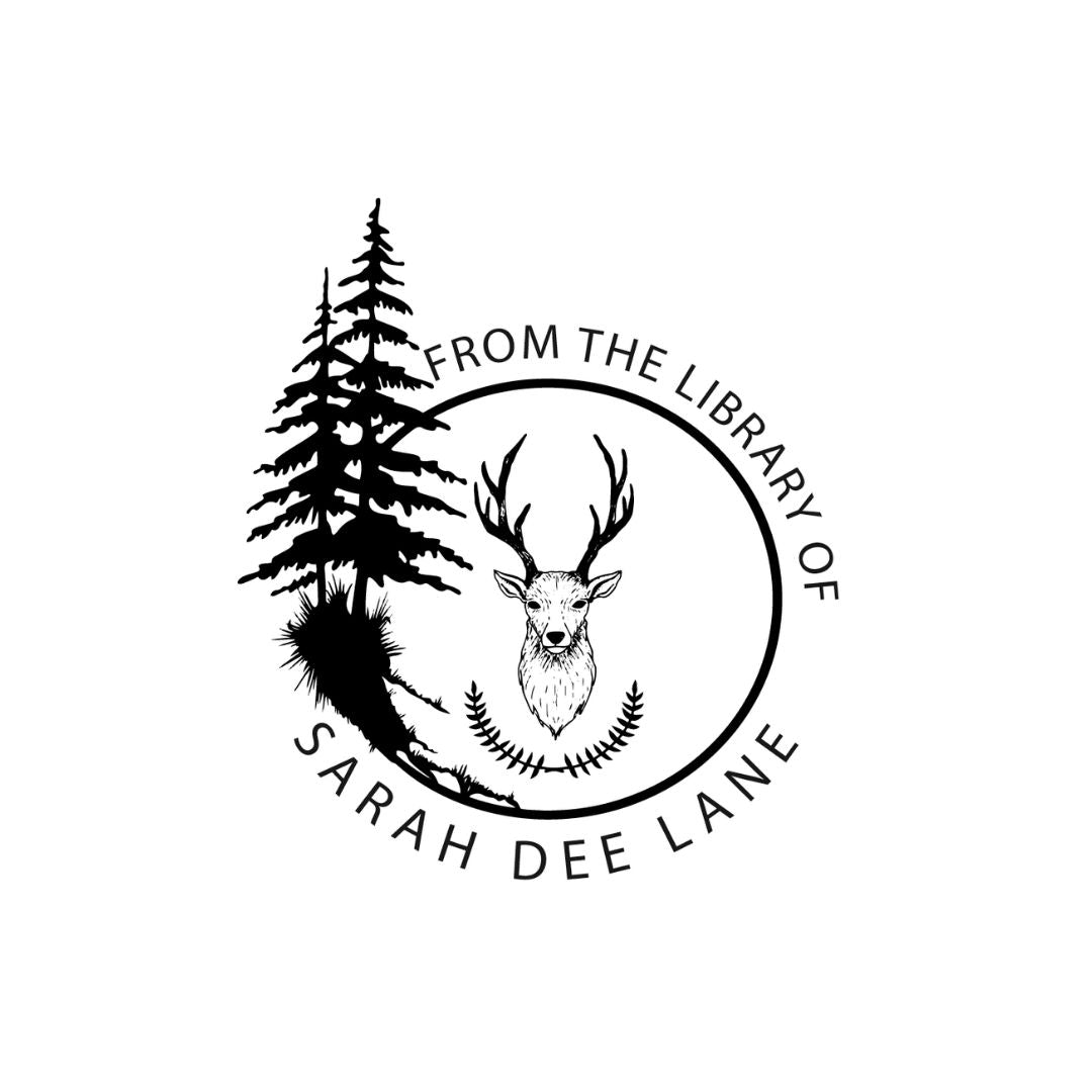 Deer Forest Library Book Stamp