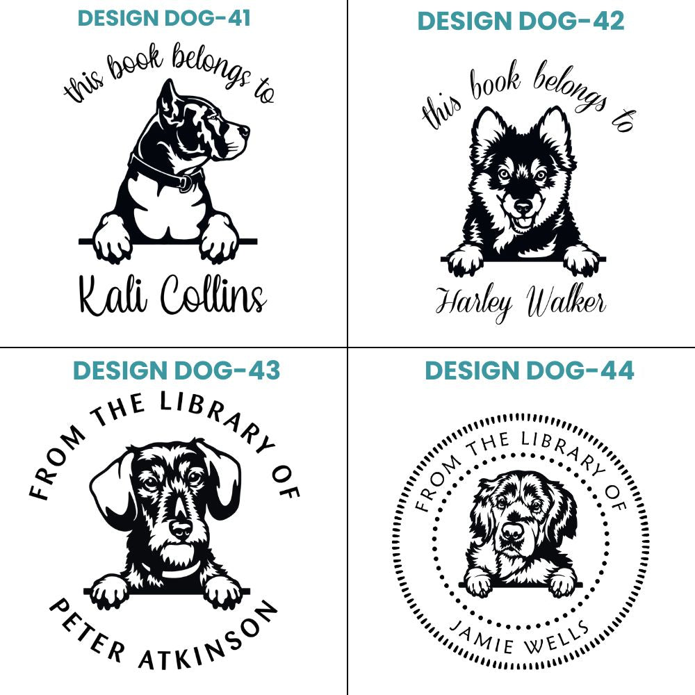 Dog Design Style Book Stamp