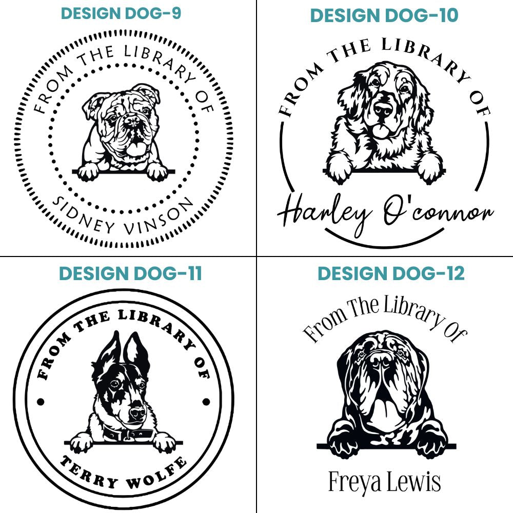 Dog Design Style Book Stamp