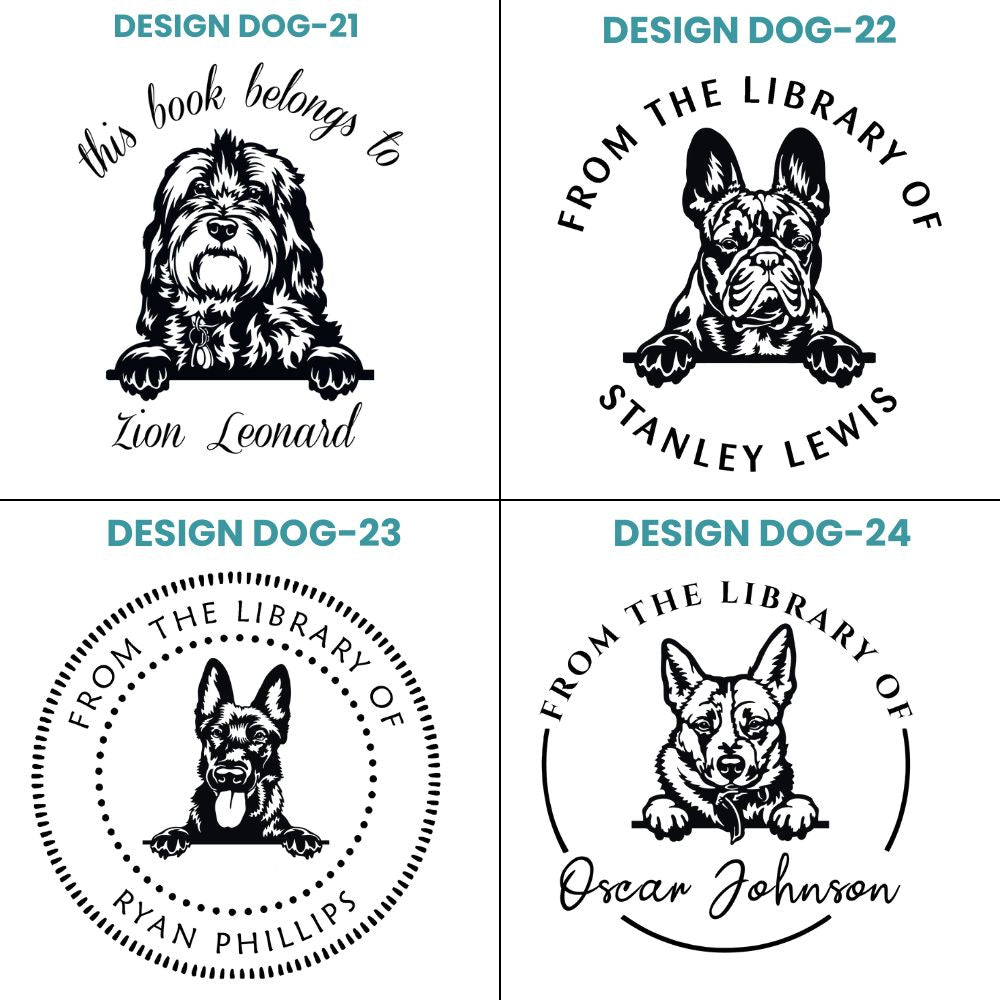 Dog Design Style Book Stamp