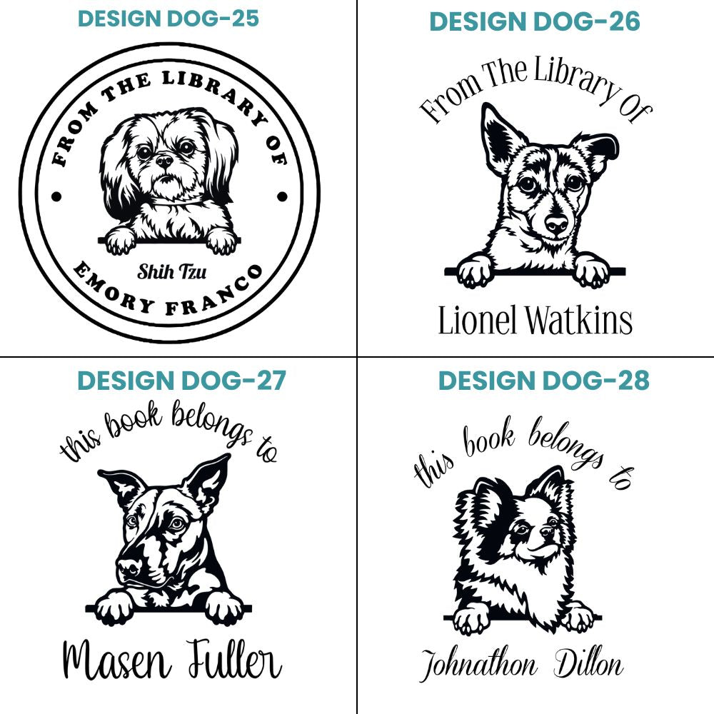 Dog Design Style Book Stamp
