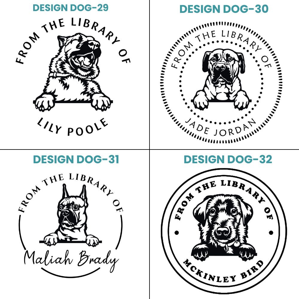Dog Design Style Book Stamp