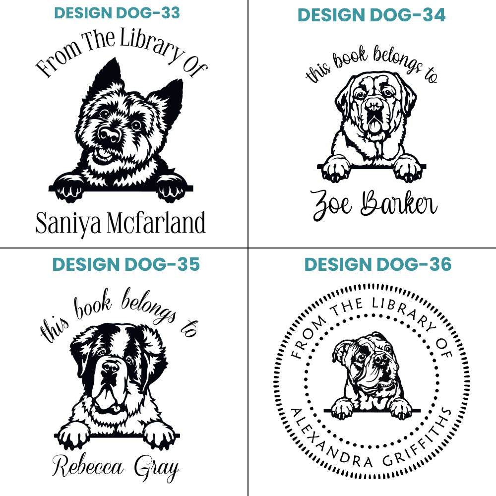 Dog Design Style Book Stamp