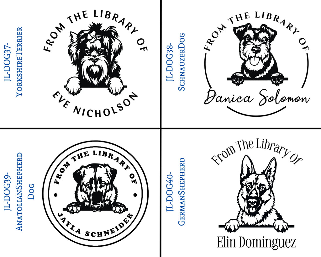 Dog Wooden Book Stamps