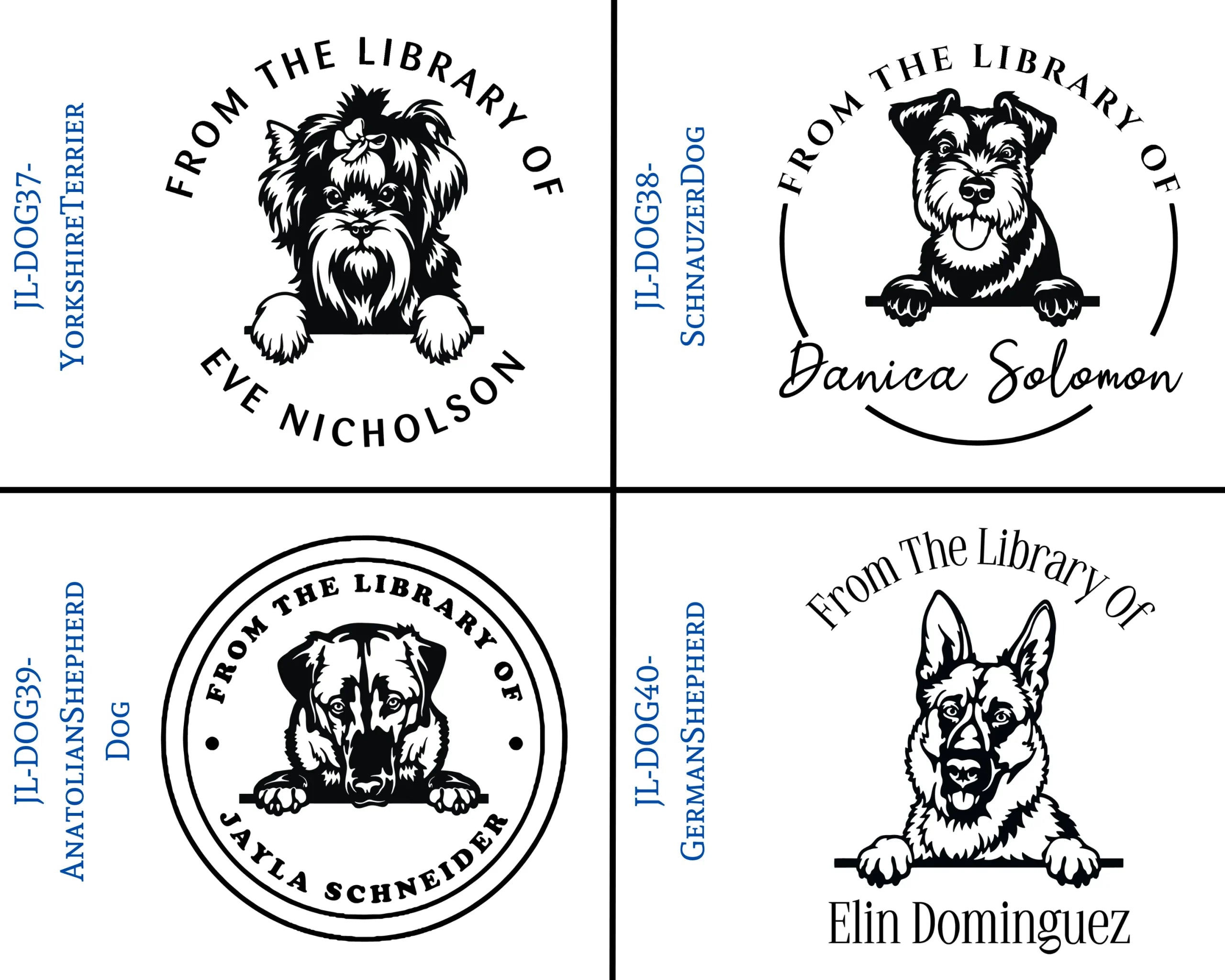 Dog Wooden Book Stamps
