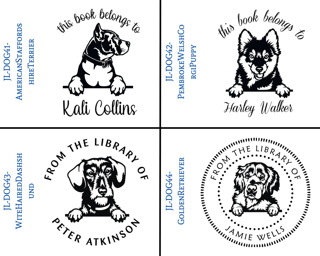 Dog Wooden Book Stamps