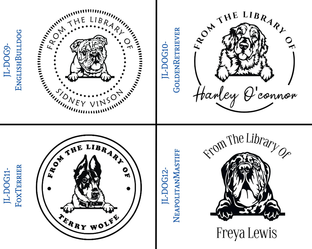 Dog Wooden Book Stamps
