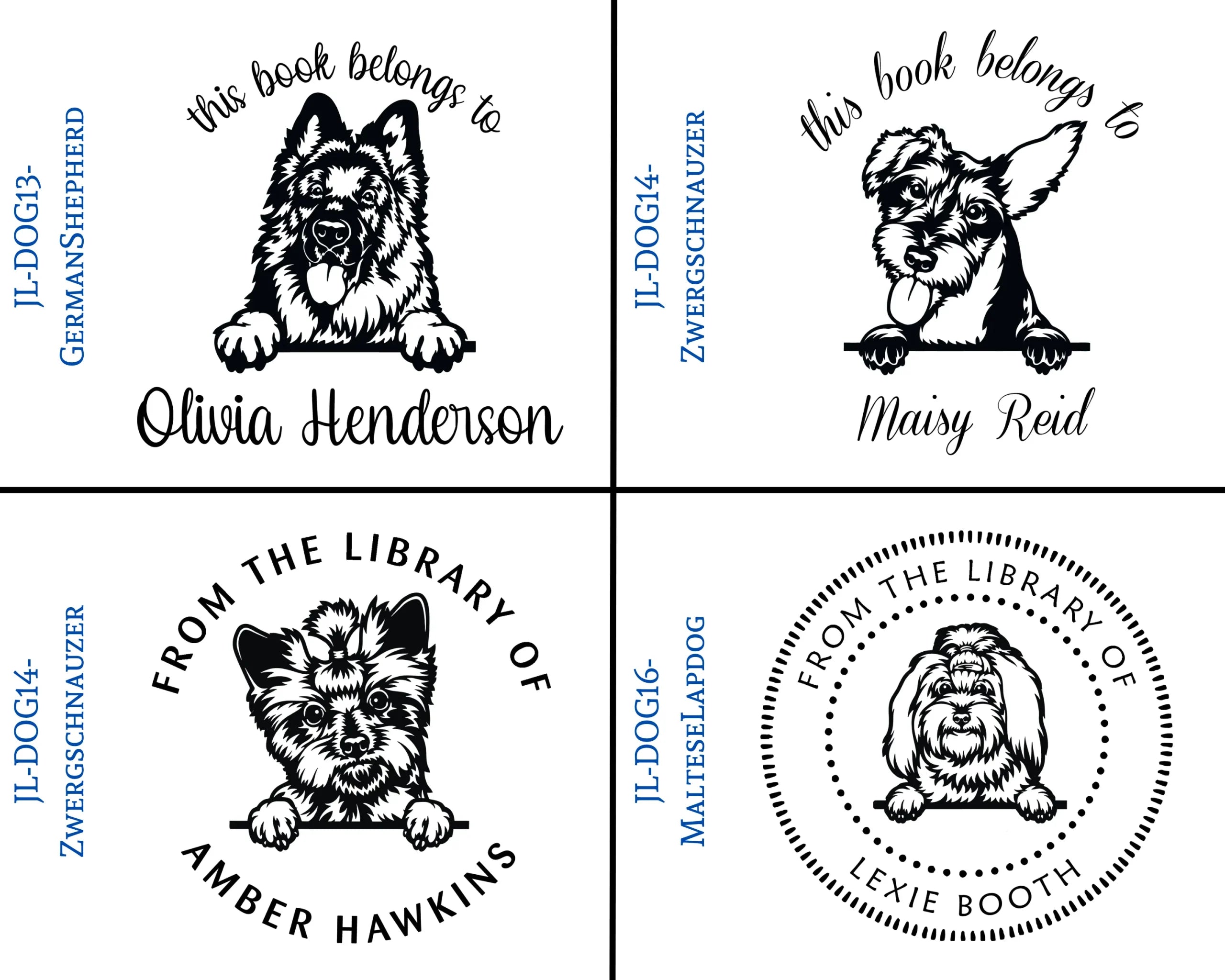 Dog Wooden Book Stamps