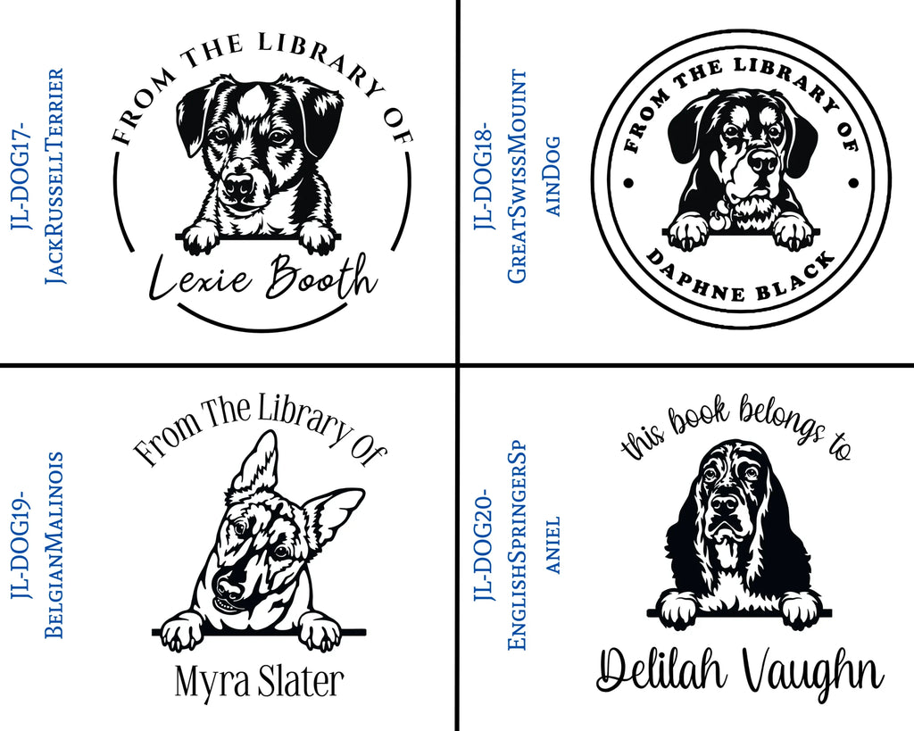 Dog Wooden Book Stamps
