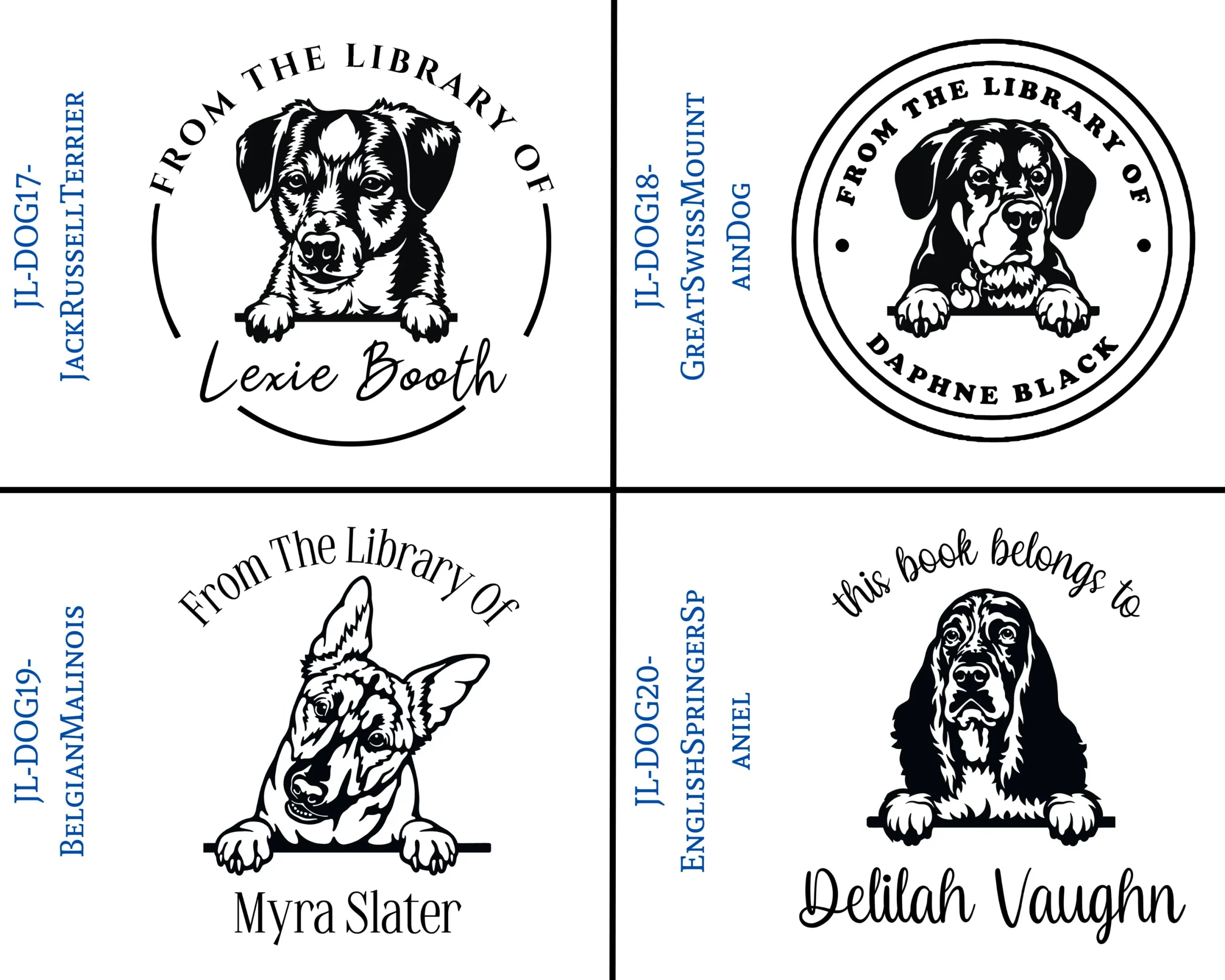 Dog Wooden Book Stamps