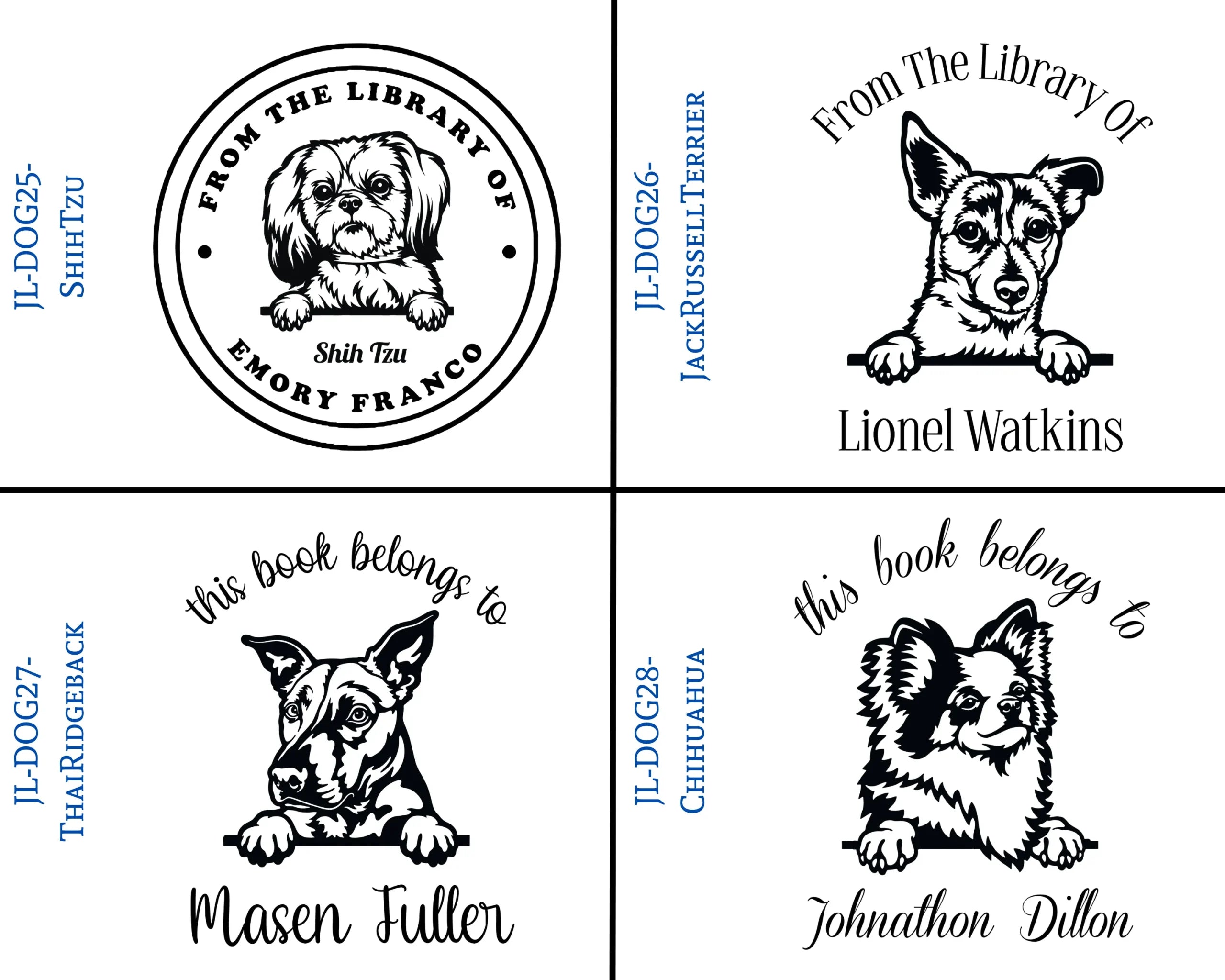 Dog Wooden Book Stamps