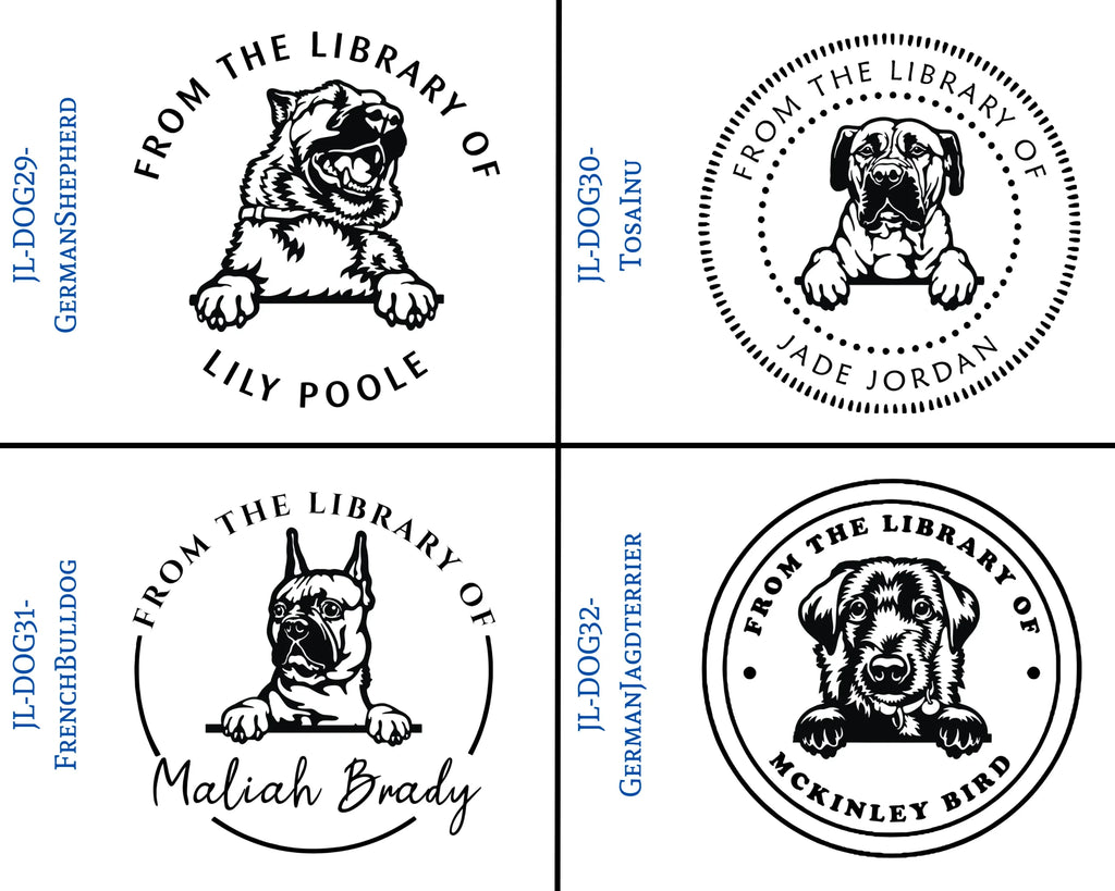Dog Wooden Book Stamps