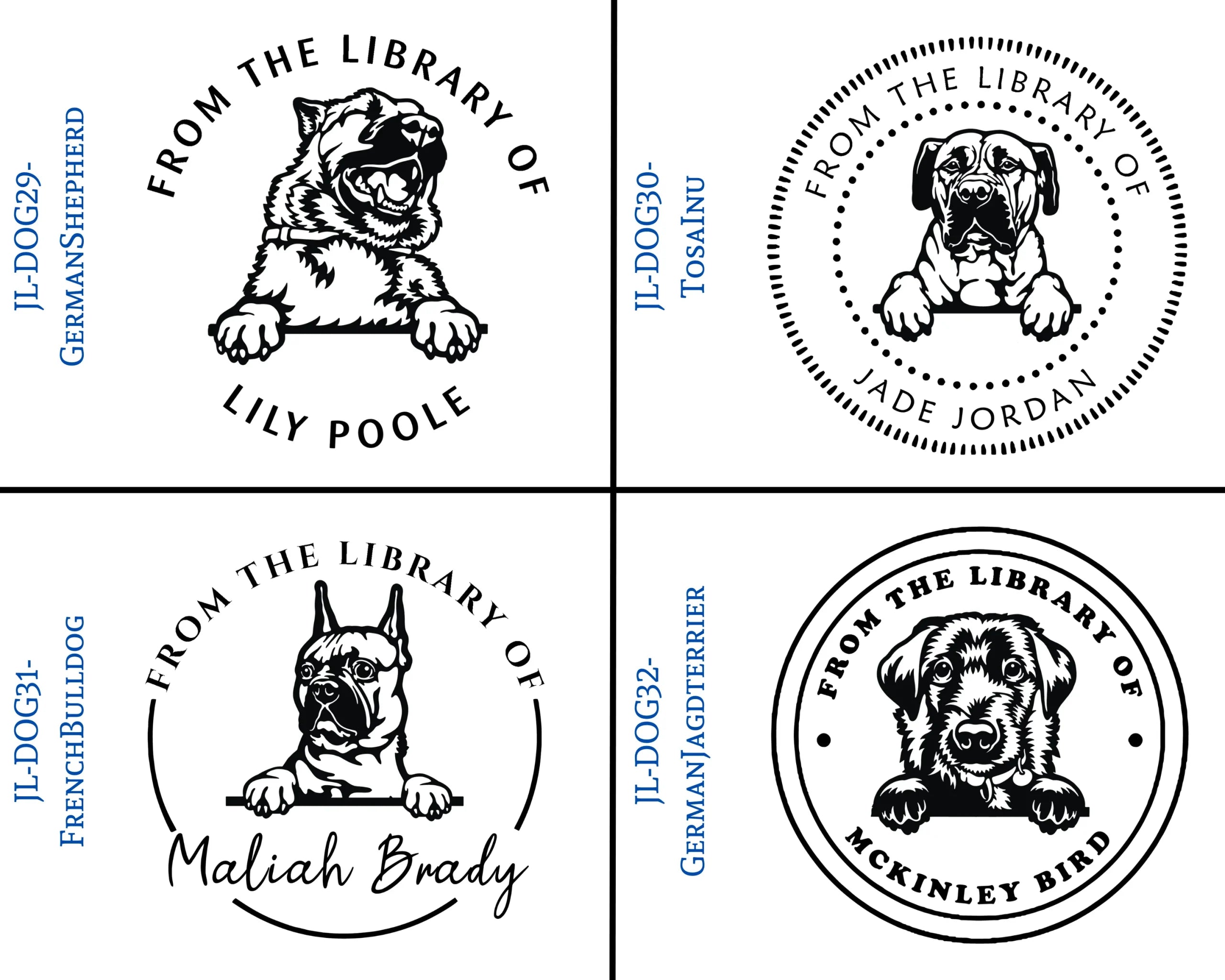 Dog Wooden Book Stamps