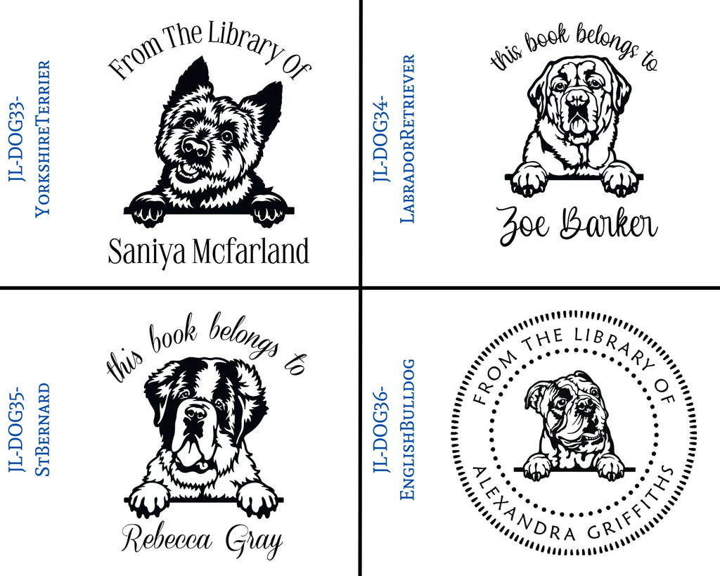 Dog Wooden Book Stamps