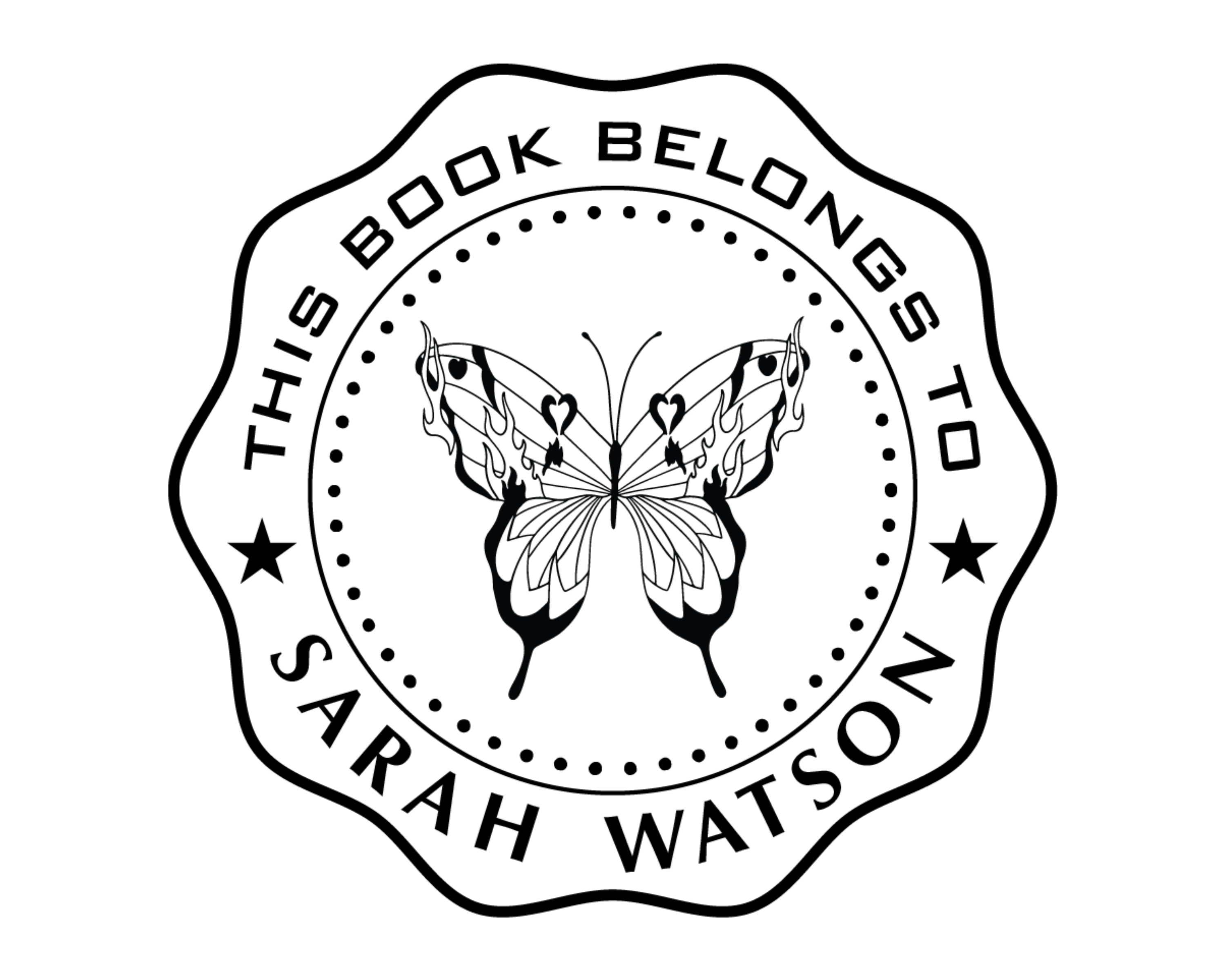 Personalized Book Wooden Handle Stamp - EL60