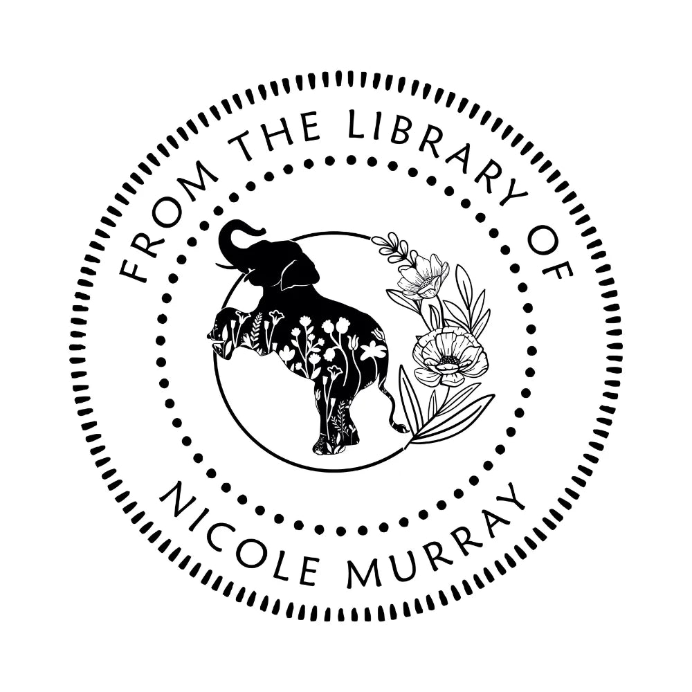 Elephants Wooden Book Stamp