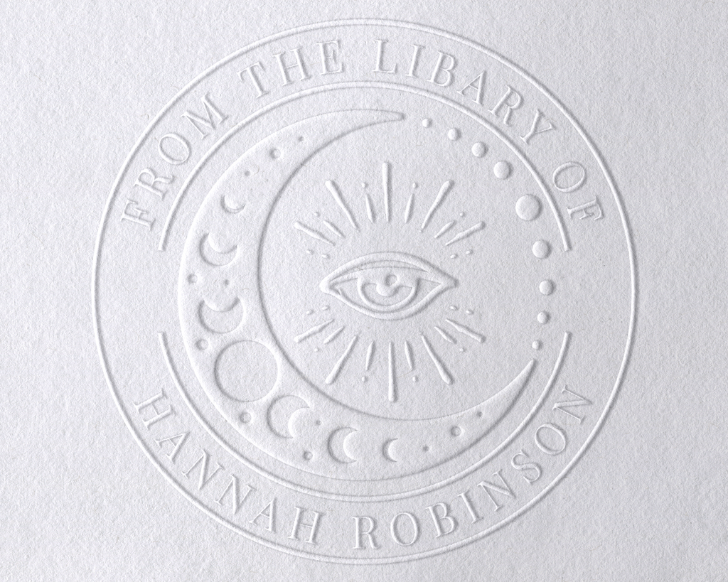 Eye and Moon Personalized Book Embosser